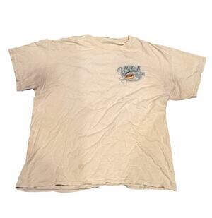 Wicked Fish Men's White T-Shirt Fishing Outdoor Retro Graphic Tee Casual